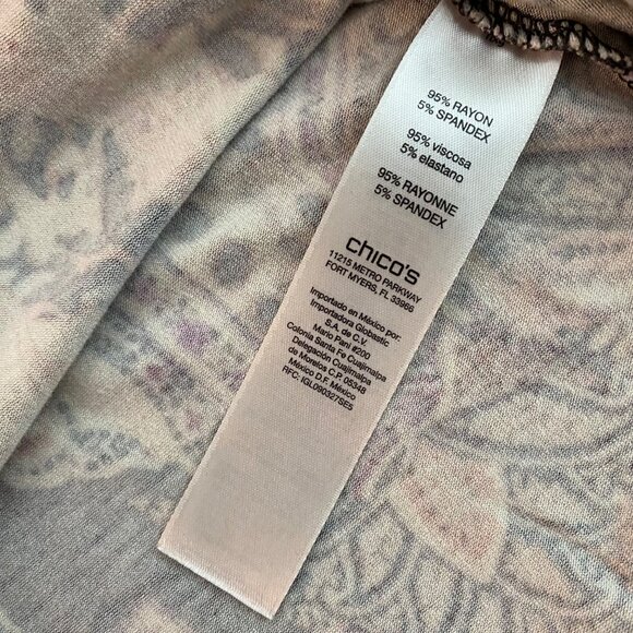 Chico's Size 2 Paisley Print Tunic with Bell Sleeves - Picture 7 of 8